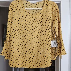 Active USA blouses polka dot Gold and Blue size L